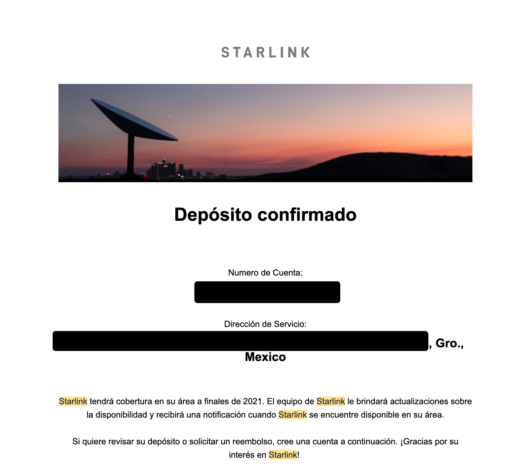 starlink order